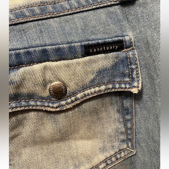 Sanctuary Clothing Bleach Wash Distressed Ripped Cropped Boyfriend Jeans - 31 - Picture 5 of 8